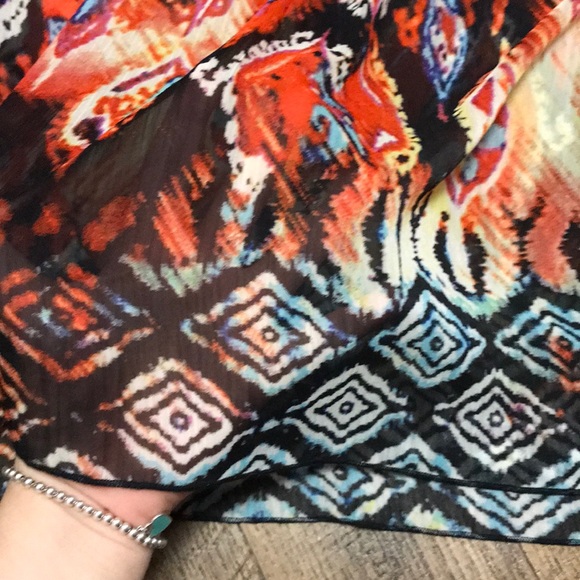 Boho Festival Multicolor Embellished Tunic Top - Picture 4 of 7